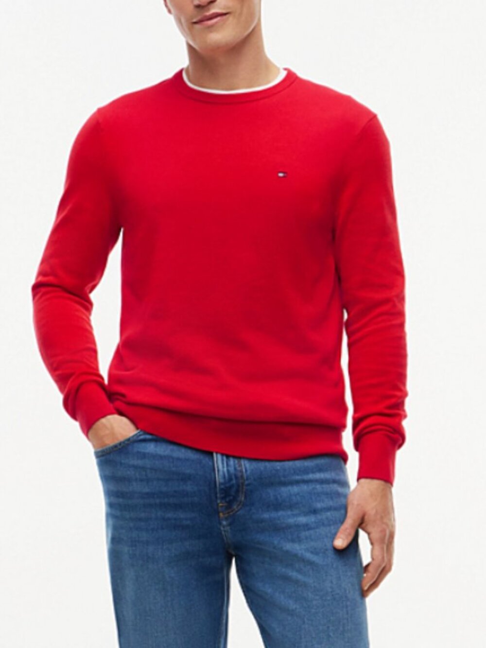 Tommy Hilfiger Mens Red Crewneck Pullover Sweater Size XL